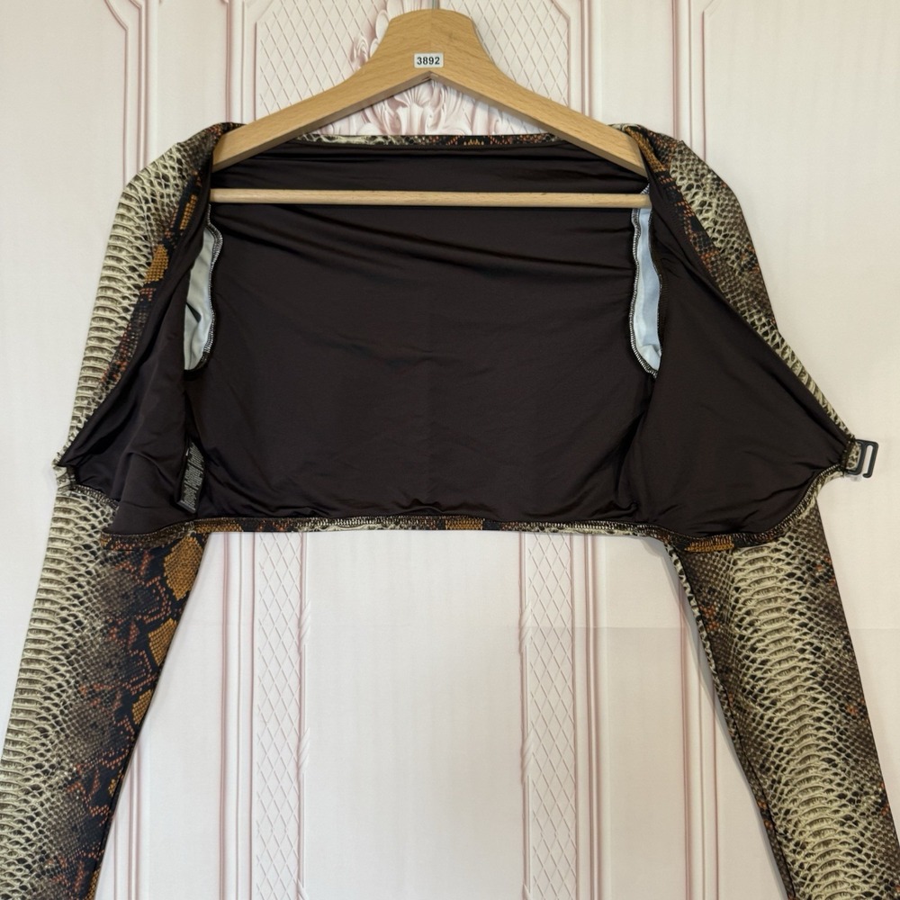 SKIMS Swim Long Sleeve Shrug in a Desert Snake Print Size Small NWOT - Picture 8 of 10